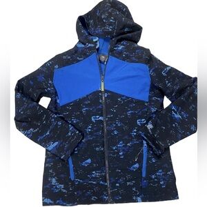 NWOT Boys Champion Blue Black Camo Hooded Full Zip Jacket XL (16-18)